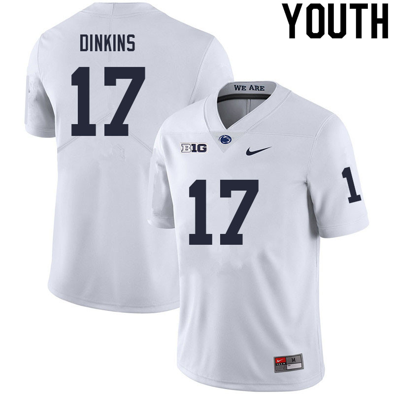 Youth #17 Khalil Dinkins Penn State Nittany Lions College Football Jerseys Sale-White